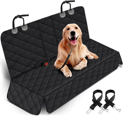 Ultimate Waterproof Dog Car Seat Cover - Non-Slip Back Seat Protector for Pets and Kids, Fits Most Cars, Trucks, and SUVs - Black